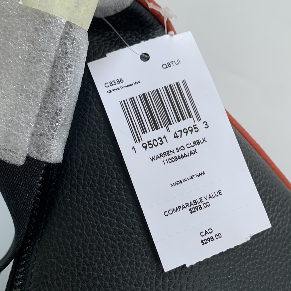 COACH Warren Belt Bag Colorblock Signature Canvas Gunmetal/Khaki Terracota NWT - Picture 13 of 13